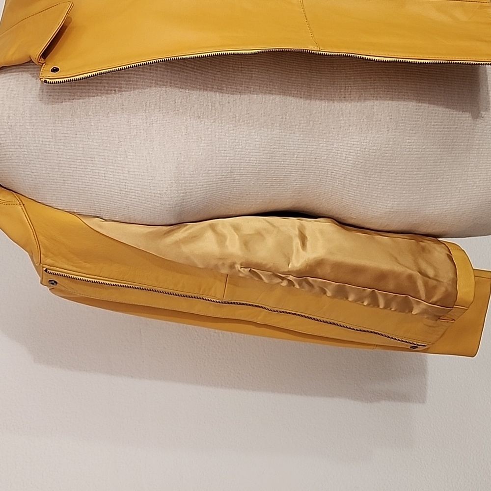 Pendleton Jacket 100% Leather Mustard Yellow Size M - Picture 7 of 16